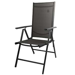 Amazon.de: Aluminium Gartenstuhl mit 2x2 Textilenbespannung, Lehne um 7