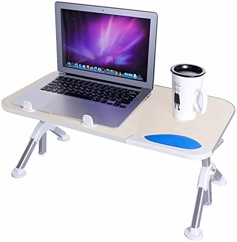 Gecko Care Adjustable Laptop Table Desk, Portable Standing Desk, Notebook Stand Reading Holder for Couch Floor, Bed Tray Table with Foldable Legs