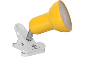 RONG&LAN Clip on lamp,360 ° Rotating Clip Book Light Portable Reading lamp, Clip in The Desk/Table/Double Bed/Cabinet Lighting (Desk lamp,Seven Colors for Your Choice) (Yellow)