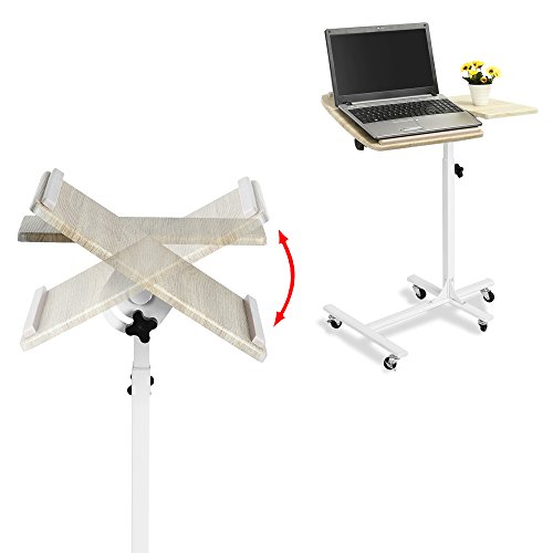 Laptop Schreibtisch Einstellbar Laptop Schreibtisch Bettseite Coavas 5 Einstellbare Höhe Raumsparend Beweglich Fest Notebook Computer Stehend Bettseite Sofa Schreibtisch (Buche) - 7