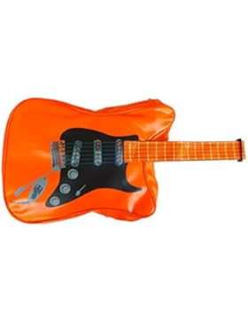 E-Gitarre Vintage Damentasche Schultertasche Handtasche orange Reissverschluss 39 cm x 29 cm x 9 cm