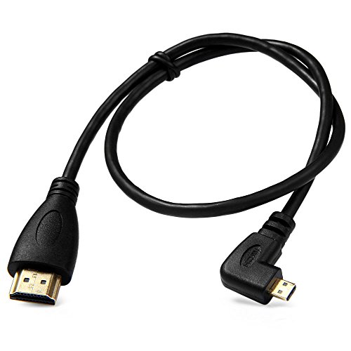 CY links gewinkelt 90 Grad Micro HDMI auf HDMI Stecker HDTV Kabel 50 cm für Handy & Tablet - 2