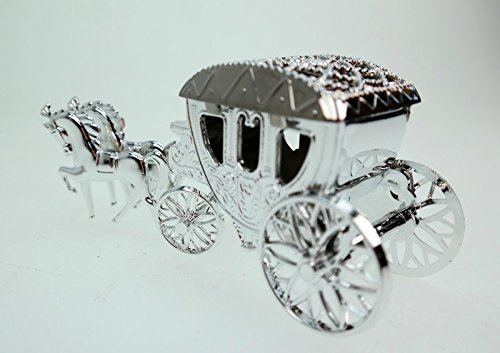 Hochzeit Mini Kutsche zum Öffnen und Befüllen Geldgeschenk Figur Feier - 3