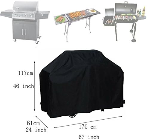 Barbecue Cover, Waterproof Medium BBQ Cover , Heavy-Duty Smoker Grill Cover Black,170cm