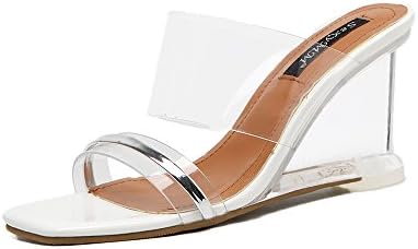 SUHANG sandals Sandals And Versatile Slope With High-Heeled Shoes With Crystal Clear, Women Wear Shoes Are Cool And Humid ,37, White