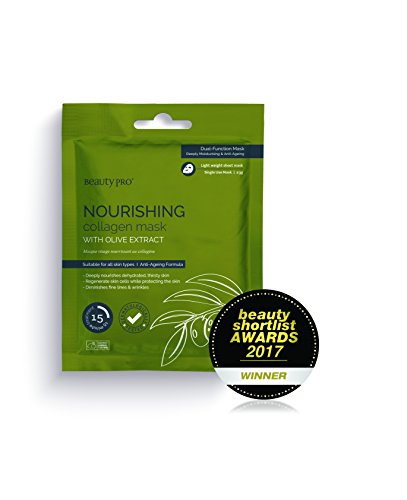 BeautyPro NOURISHING award-winning collagen sheet mask with olive extract