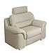 Produktbild CAVADORE Sesel Morena/Polstersessel fürs Wohnzimmer in Lederoptik und modernem Design/Passend zur Sofagarnitur Morena / 116 x 87 x 90 cm (BxHxT) / Kunstleder beige - hellgrau