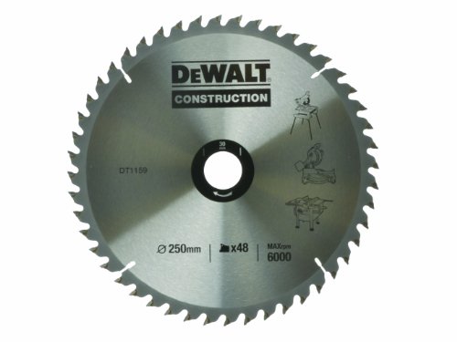 Dewalt 250 x 30 mm x 48 -Zahn- Bau -Kreissägeblatt, DT1159-QZ