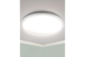 ArkCamp Bathroom Lights Ceiling 5000K, 18W 1500LM LED Ceiling Light Waterproof, Modern Flush Bathroom Light, Natural Eye Protecting Bathroom Ceiling Light for Kitchen, Kids Bedroom, Stairwell Lighting