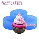 molde fimo  G156, G157, G158 molde Fimo molde silicona Cupcake (3 piezas) 30 x 24 mm