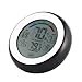 Produktbild Runde LCD Touchscreen Innen Temperatur Hygrometer Wetterstation Digital Hintergrundbeleuchtung Touchscreen Zeituhr Thermometer - Schwarz