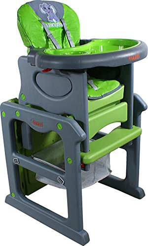Preisvergleich Produktbild Babyhochstuhl Kinderhochstuhl ARTI Pauli Gray Green Elephant Baby Kinder Hochstuhl Kombihochstuhl Tisch und Stuhl