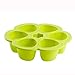 BEABA 6-Compartment Multiportions Silicone Food Storage (90 ml, Neon)
