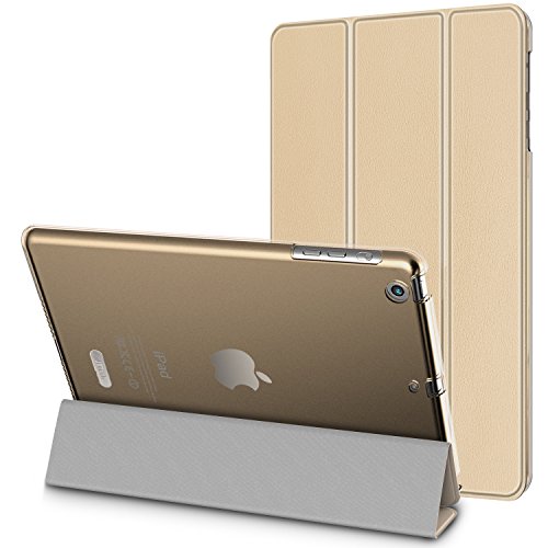 JETech iPad Mini Hülle Schutzhülle Etui Tasche Abdeckung Ledertasche mit Durchschaubar Rückseite für Apple iPad Mini 1/2/3 mit Automatischen Schlaf / Wake (Gold) – 0479C - 3