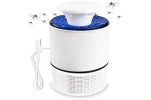 offershop Lampada Anti Ammazza Uccidi Zanzare Insetti Zanzariera Elettrica Antizanzare Trappola Luce LED UV Viola Vortice Succhia Attrae Zanzara USB Casa Campeggio Ufficio (Bianco)
