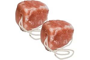 DARLIES Organic Pink Himalayan Rock Salt Lick with Rope - 1KG 3KG 5KG Small Medium Large - Horse Livestock Licking Salt Supplement Treat (2, 1KG SMALL)