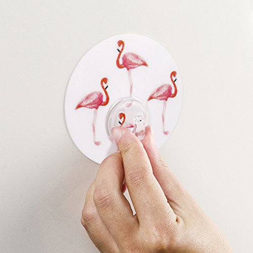 Wenko 22739100 Static-Loc Uno Flamingo Badezimmerhaken, Küchenhaken, Kleiderhaken mit statischem Halt, Polyethylenterephthalat, mehrfarbig, 8.5 x 8.5 x 2 cm - 5
