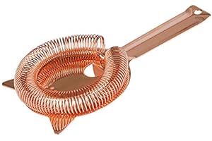 Buddy´s Bar - Colino per Cocktail, Hawthorne Strainer, colino di Alta qualità Adatto a Tutti i Bicchieri e Gli Shaker, con Molla a Spirale Rimovibile, Adatto al Contatto con Gli Alimenti, Rame Lucido