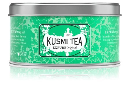 Kusmi Tea - Wellness-Tee Expure Original - Mischung mit Mate, grünem Tee und Zitronengras, aromatisiert - Zitrone - Die exklusive Mischung wird in Frankreich - Metalldose (125g), Ergibt ca. 50 Tassen