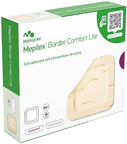 Mepilex Lite Soft Silicone Foam Dressing 15 x 15cm | 6 x 6in, 5's