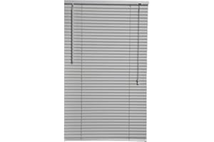 FUNKY GADGETS PVC Window Venetian Blind Blinds Easy Fit Curtains Trimmable Fittings Windows Treatment Privacy Shutters Twist Open Close (Grey-PVC, 90x150)