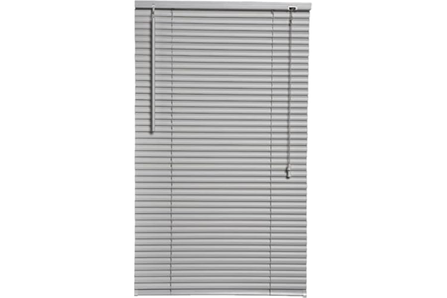Silver/Grey PVC Venetian Blind Blinds Easy Fit Curtains Trimmable Fittings Windows Treatment Shutters Twist Open Close Pay only 1 Flat shipping £3.99 for multiple buying (Grey/Silver, 60 W x 150 L)