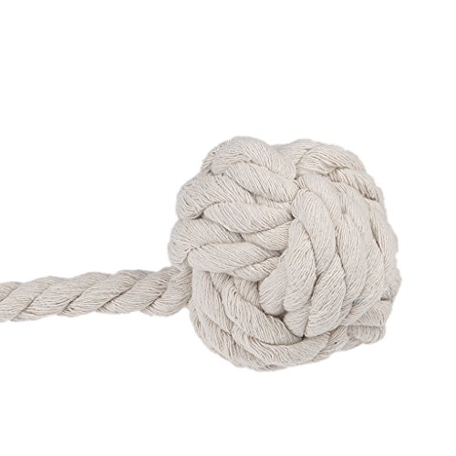 Gazechimp 2 Stück Vorhang Raffhalter Seil mit Ball Tiebacks Holdbacks – Weiß - 3