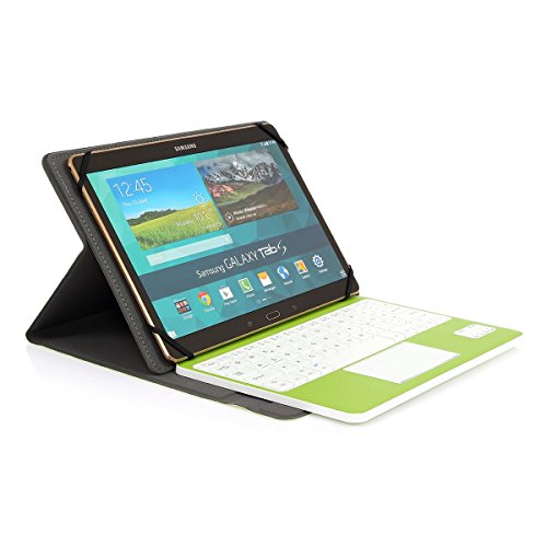 Bluethooth Tastatur, QWERTZ Deutsche Tastatur mit Touchpad, CoastaCloud Deutsch Bluetooth Tastatur Hülle mit Touchpad universal Für alle Windows / Android OS Tablet PC / Galaxy Tabs und Mobil mit 9-10.6 Zoll (Geeignete Tablettengröße : Min 15x24cm Max18x26cm)Grün - 9