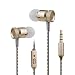 Produktbild Charm & Magic Stereo In-Ear Kopfhörer, Premium Echt Bass, Wired Handy-Headsets mit Mikrofon, Geräuschunterdrückung, 3,5 mm Klinkenstecker für iPhone, iPad, Android Smartphone (Golden)