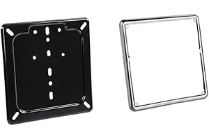 AMAS The Best KIT PORTATARGA+CORNICE EUROPEO MOTOCICLI ACCIAIO INOX MADE IN ITALY NUOVO CODICE DELLA STRADA (nero+cromo)