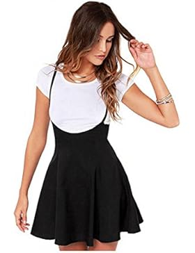 Honestyi Frau Mode Schwarz Rock Mit Schulter Riemen Falten Kleid High Waist Partykleider Minikleid Abendkleider...