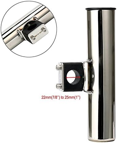Amarine MadeStainless Clamp on Fishing Rod Holder for Rails 22mm (7/8") to 25mm (1") diam