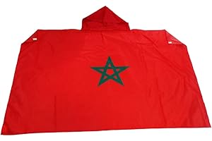 AZ FLAG Drapeau Maroc 150x90 cm - Cape Drapeau Marocain 100% Polyester Avec Manches Intégrées - Body Flag 80g
