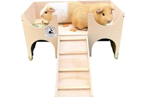 GENERIQ Guinea pig castle house shelter hide out 2tiered hideaway manor furniture exercise toy (Unpainted)