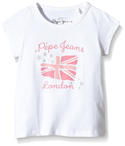 Pepe Jeans Baby-Girls Hedona Kids T-Shirt, White, 18-24 Months (Manufacturer Size:2))