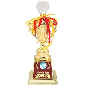 Aark India Cousin (Brother Sister) Birthday/Anniversary/Festival Rakhi/Bhai Dooj Gift:Trophy:Award (PC00856)