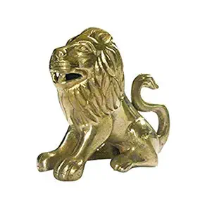 KELIC Brass Sitting Lion Bike Front Fender Decorative Bullet Emblem
