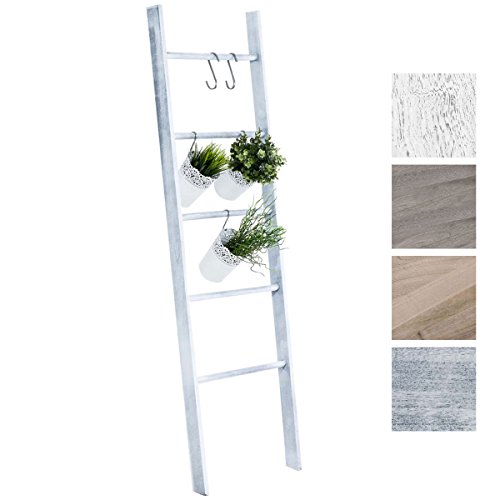 CLP Kleiderleiter MARIETTE, Dekoleiter, Holz Dekoregal, 5 Sprossen, Breite 50 cm, Höhe 145 cm Grau