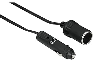 Hama Przedłużacz samochodowy do zapalniczki samochodowej 1,5 m (bezpiecznik 8 A, 12-24 V, nadaje się również do samochodów ciężarowych), czarny