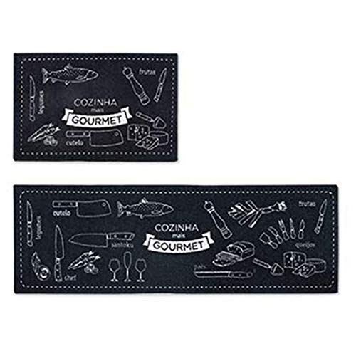 Levoberg 2 Pièces Tapis Cuisine Antidérapant Absorbant Tapis de Sol Devant Evier Machine Lavable 40 * 60+40 * 120cm ?1