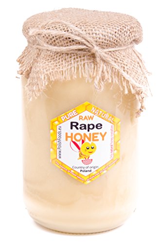 Miele di colza da Polonia. 1,25 kg. Fresco 2019. Non pastorizzato, naturale. Molto sano e gustoso.