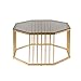 Produktbild CHAJISUN Moderner Unbedeutender Runder Kaffeetisch, Wohnzimmer Glastisch des Schmiedeeisernen Couchtischs, Kreativer Couchtisch des Balkonmetalls,Gold,A