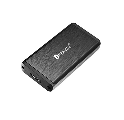 Digimate® mSATA USB 3.0 SSD Festplattengehäuse | USB 3.0 High Speed Datentransfer / Für mSATA SSD (2.0″ und 1.0″ | Ausgelegt für optimale Kühlung | Optik Aluminium gebürstet in schwarz | PC / Notebook / Mac - 2