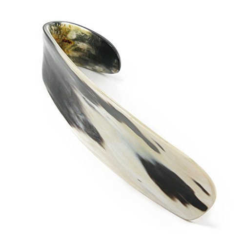 Calzascarpe artigianale in legno corno di bue con gancio 17,8 cm