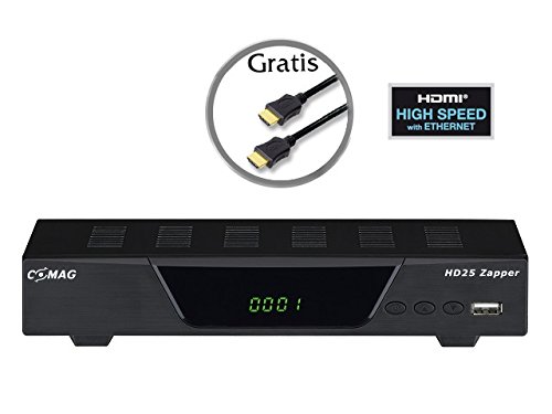 COMAG 11106 HD25 Zapper Satelliten-Receiver (Full HD, HDTV USB 2.0, HDMI, SCART, optischer digitaler Tonausgang) inkl. High Speed HDMI Kabel schwarz