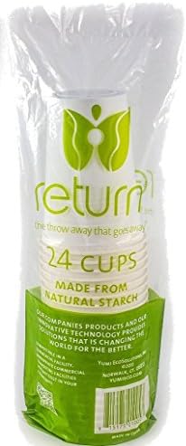 RETURN Yumi Compostable Natural Starch Cup, 12 oz, White