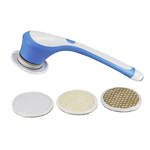 HUI JIN Brosse électrique pour Le Visage de la Brosse de Nettoyage pour Le Corps de la Salle de Bain Douce Brosse de Spa exfoliateur Outil à Long Manche