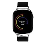Neue Z80 2.5D Arc Display MTK6580 Android 5.1 SIM Kartensteckplatz WIFI Kamera Herzfrequenz Monitor Smart Watch Telefon mit IOS Android , silver DUWIN