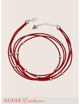 Guess Damen Armband Leder Rot/Silber UBB70227