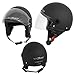 Produktbild A-Pro Motorradhelm Motorrad Roller Jet Helm Demi Mit Viser Matt Schwarz 2XL